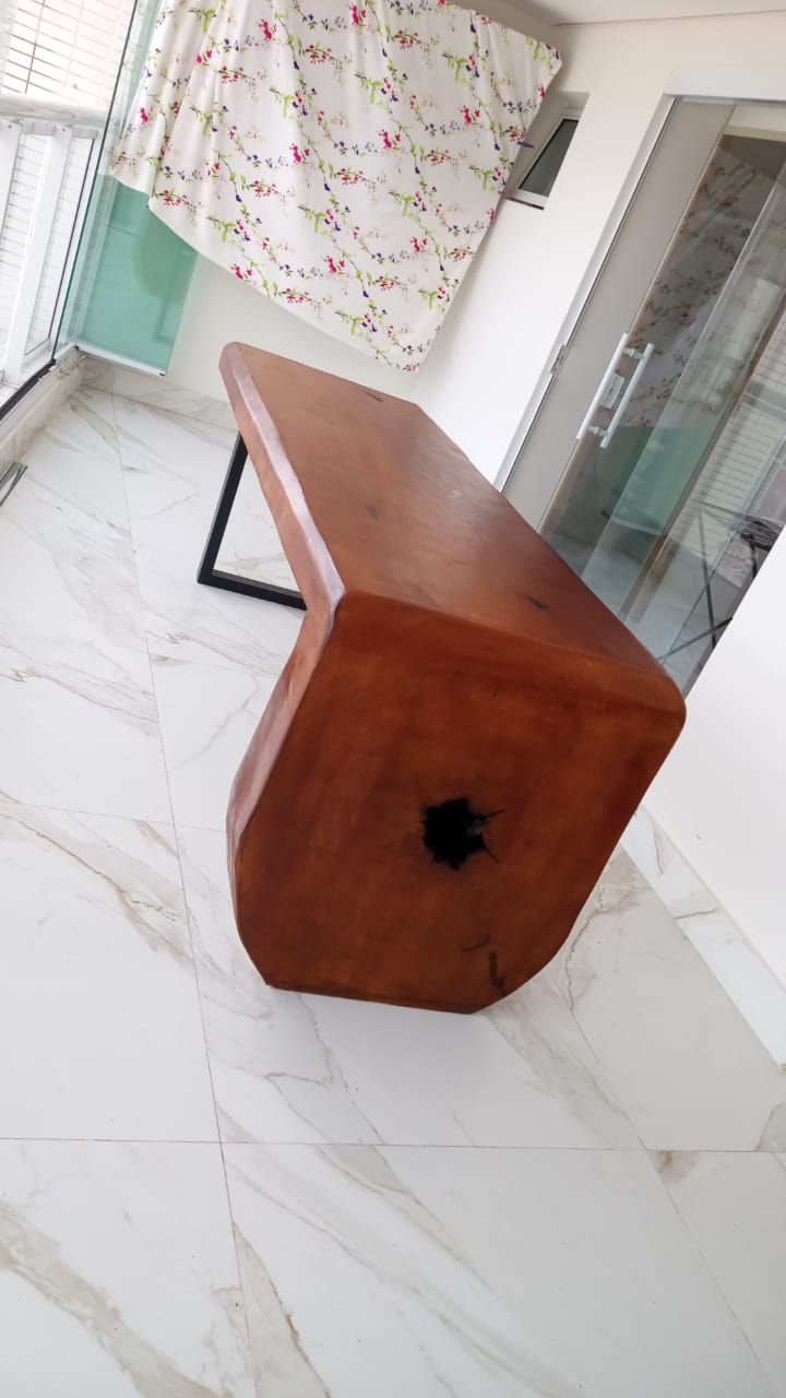 Mesa Cascata Curva Prancha Rústica 2MT Orgânica Gourmet