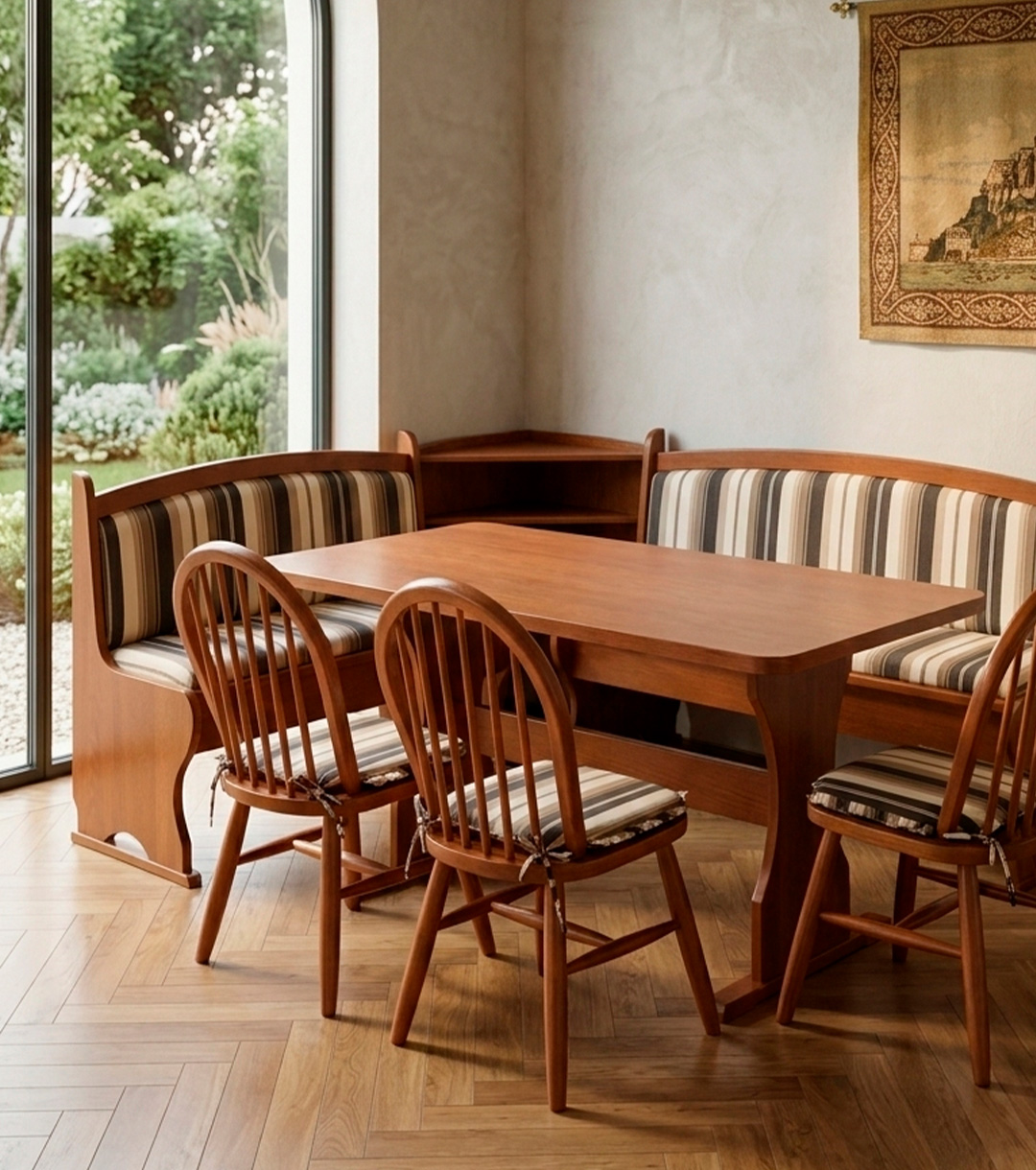 Jogo Canto Alemão Em Madeira Maciça Sofá/mesa Sob Medida