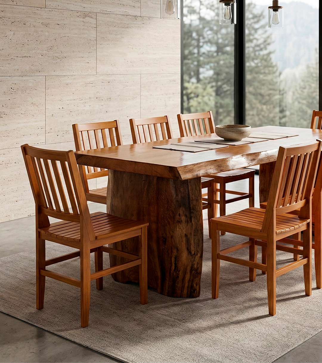 Mesa Prancha Rústica 2,5 Gourmet Orgânica Maciça Pés Painel